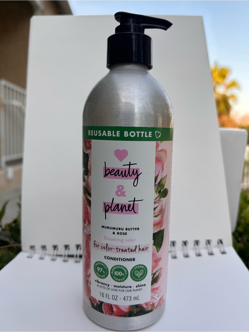 Beauty & Planet Murumuru Butter & Rose Conditioner - Pink Floral Bottle